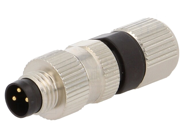 Connector: M8; mannelijk; PIN: 3; recht; voor draad; stekker; IP68 Connector: M8; mannelijk; PIN: 3; recht; voor draad; stekker; IP68